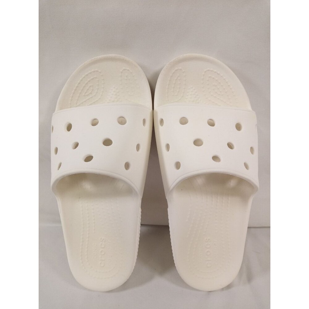 Crocs White Classic Slides Unisex (Women's Size 6 Men's Size 4)